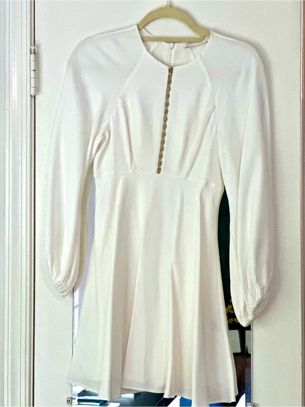 Zimmermann Skater Mini Dress with Button Detail